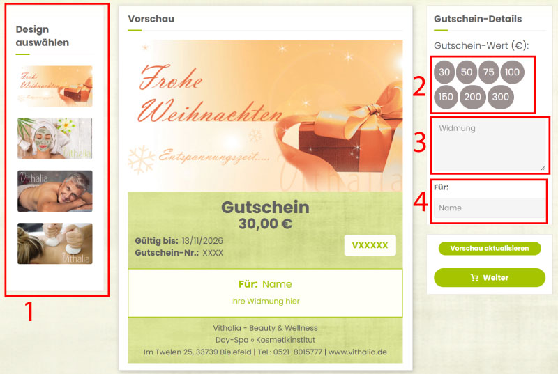 Weihnachtsgutschein online gestalten und schenken - Anleitung